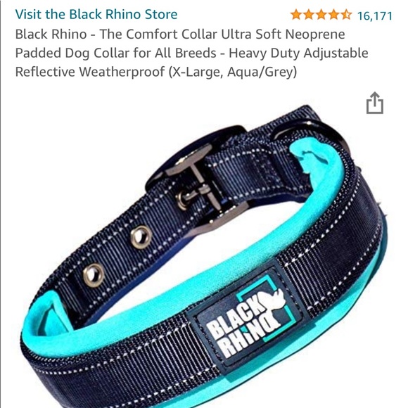 Black rhino dog collar - Picture 4 of 5